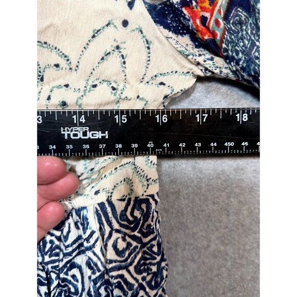 Angie Tunic‎ Top Women's Medium Multicolor Floral V-Neck Bell Sleeve Pullover - Picture 7 of 9